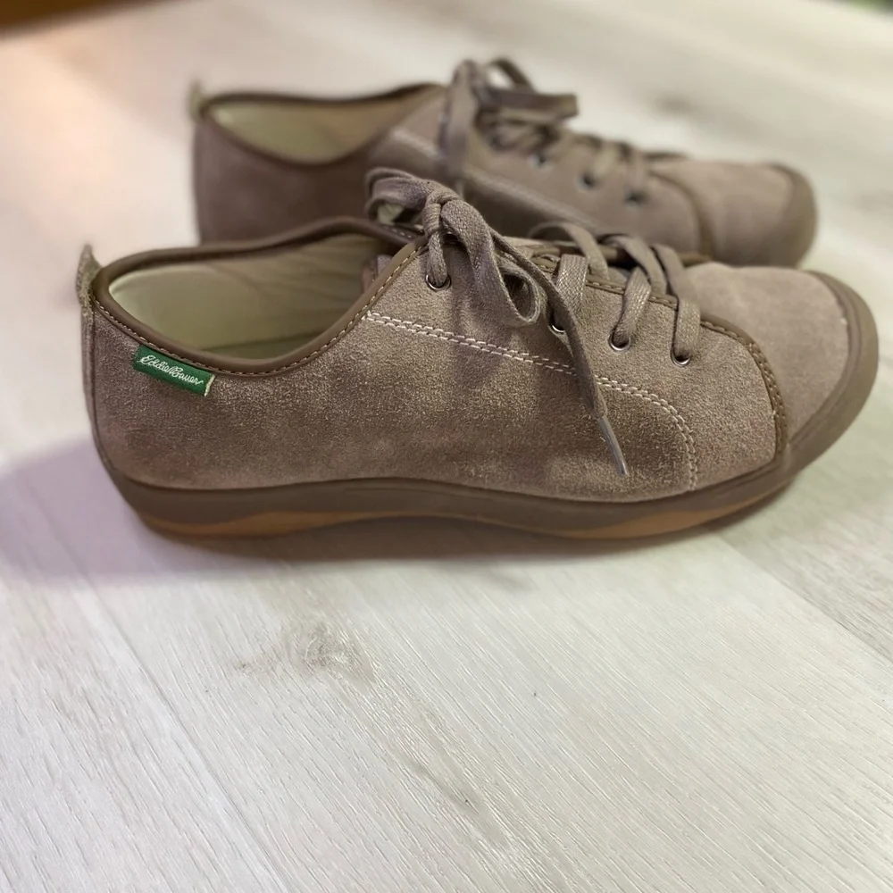 Eddie Bauer Women’s Leather Lace Up Sneakers Henderson Pine Suede Brown Size 10